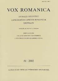 Cover von Vox Romanica 61 (2002)