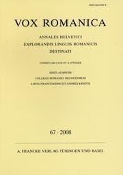 Cover von Vox Romanica 67 (2008)