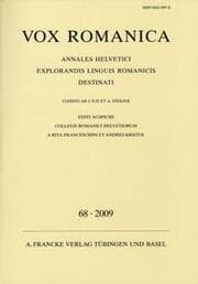 Cover von Vox Romanica 68 (2009)
