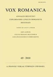 Cover von Vox Romanica 69 (2010)