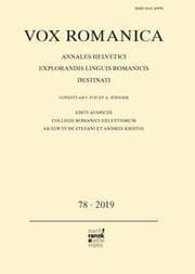Cover von Vox Romanica 78 (2019)