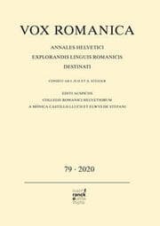 Cover von Vox Romanica 79 (2020)