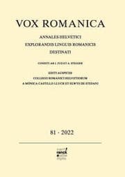 Cover von Vox Romanica 81 (2022)