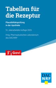 Cover von Tabellen für die Rezeptur