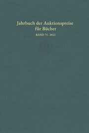 Cover von Jahrbuch der Auktionspreise für Bücher, Handschriften und Autographen