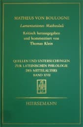 Cover von Matheus von Boulogne: Lamentationes Matheoluli