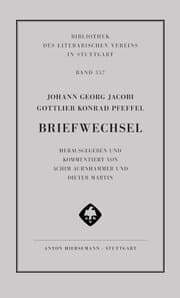 Cover von Johann Georg Jacobi und Gottlieb Konrad Pfeffel: Briefwechsel