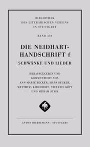 Cover von Die Neidhart-Handschrift f. Schwänke und Lieder