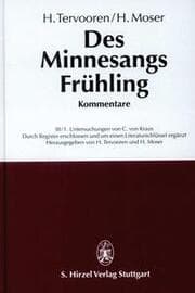 Cover von Des Minnesangs Frühling Band III Kommentare in 2 Teilen. Teil 1: Untersuchungen. Teil 2: Anmerkungen
