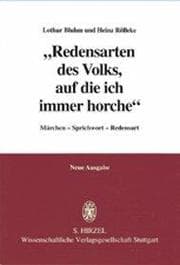 Cover von 'Redensarten des Volks auf die ich immer horche'