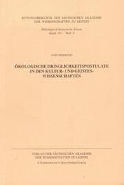 Cover von Ökologische Dringlichkeitspostulate in den Kultur- und Geisteswissenschaften