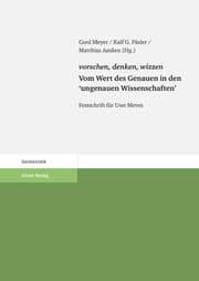 Cover von vorschen, denken, wizzen. Vom Wert des Genauen in den 'ungenauen Wissenschaften'