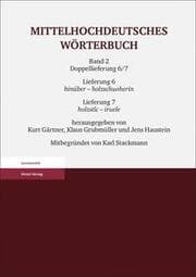 Cover von Mittelhochdeutsches Wörterbuch. Zweiter Band, Lieferung 6: hinüber - holzschuoherin, Lieferung 7: holzstîc - iruele
