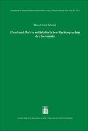 Cover von Hand und Hals in mittelalterlichen Rechtssprachen der Germania