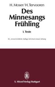 Cover von Des Minnesangs FrühlingBand I: Texte