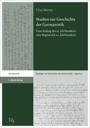 Cover von Studien zur Geschichte der Germanistik