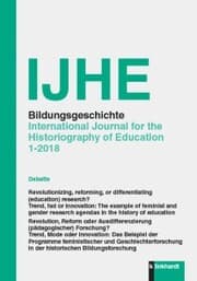 Cover von IJHE Bildungsgeschichte - International Journal for the Historiography of Education