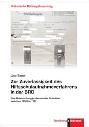 Cover von Zur Zuverlässigkeit des Hilfsschulaufnahmeverfahrens in der BRD