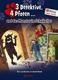 Cover von 3 Detektive, 4 Pfoten und das Monster im Schulkeller