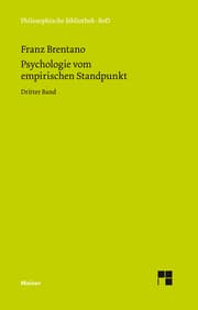 Cover von Psychologie vom empirischen Standpunkt / Psychologie vom empirischen Standpunkt