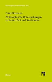 Cover von Philosophische Untersuchungen zu Raum, Zeit und Kontinuum