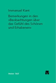 Cover von Bemerkungen in den 'Beobachtungen über das Gefühl des Schönen und Erhabenen' (1764)