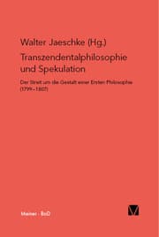 Cover von Transzendentalphilosophie und Spekulation
