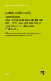 Cover von Aenesidemus oder über die Fundamente der von Herrn Professor Reinhold in Jena gelieferten Elementar-Philosophie