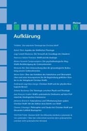 Cover von Aufklärung, Band 23: Die natürliche Theologie bei Christian Wolff