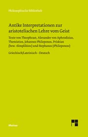 Cover von Antike Interpretationen zur aristotelischen Lehre vom Geist