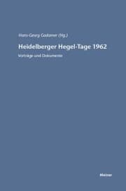 Cover von Heidelberger Hegel-Tage 1962