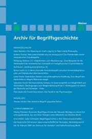 Cover von Archiv für Begriffsgeschichte. Band 49