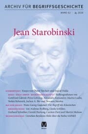 Cover von Archiv für Begriffsgeschichte. Band 62: Jean Starobinski
