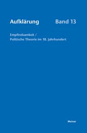 Cover von Aufklärung, Band 13: Empfindsamkeit / Politische Theorie im 18. Jahrhundert