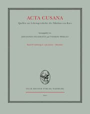 Cover von Acta Cusana. Quellen zur Lebensgeschichte des Nikolaus von Kues. Band III, Lieferung 2