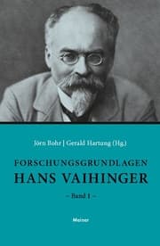 Cover von Forschungsgrundlagen Hans Vaihinger