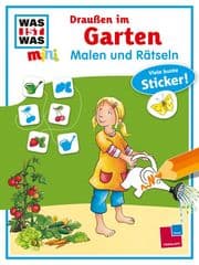 Cover von WAS IST WAS mini Malen und Rätseln Draußen im Garten