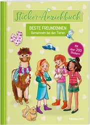 Cover von Sticker-Anziehbuch. Beste Freundinnen. Gemeinsam bei den Tieren