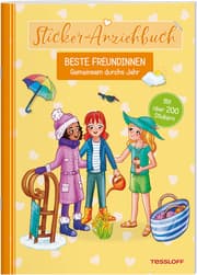 Cover von Sticker-Anziehbuch. Beste Freundinnen. Gemeinsam durchs Jahr.