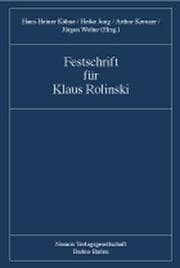Cover von Festschrift für Klaus Rolinski