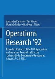 Cover von Operations Research 92