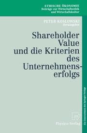 Cover von Shareholder Value und die Kriterien des Unternehmenserfolgs