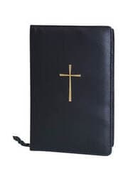 Cover von Gotteslobhülle Schwarz mit Kreuz gold