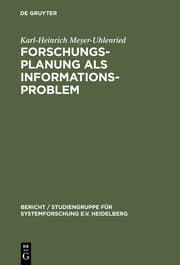 Cover von Forschungsplanung als Informationsproblem