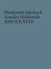 Cover von Hindemith-Jahrbuch