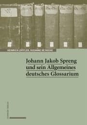 Cover von Johann Jakob Spreng und sein Allgemeines deutsches Glossarium
