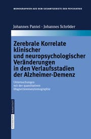 Cover von Zerebrale Korrelate klinischer und neuropsychologischer Veränderungen bei der Alzheimer-Demenz in ihren Verlaufsstadien