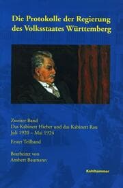 Cover von Die Protokolle der Regierung des Volksstaates Württemberg