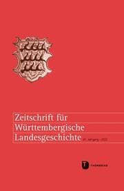 Cover von Zeitschrift für Württembergische Landesgeschichte 81 (2022)