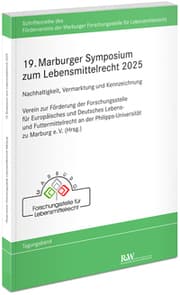 Cover von 19. Marburger Symposium zum Lebensmittelrecht 2025